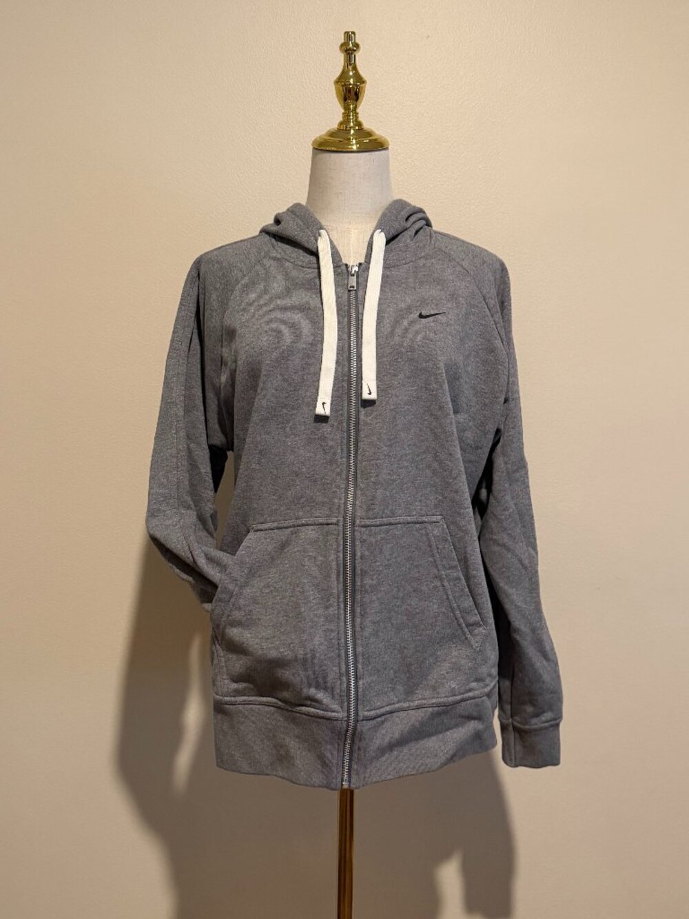 Nike Women’s Gray Split Hem Full Zip Hoodie Sweatshirt Medium - Picture 2 of 14